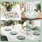 60PCS Sage Green Floral Paper Place Mats Disposable Vintage Green Flower Placemats Chinoiserie Round Table Mat Spring Setting for Bridal Tea Wedding Birthday Party Supplies Dining Table Decor